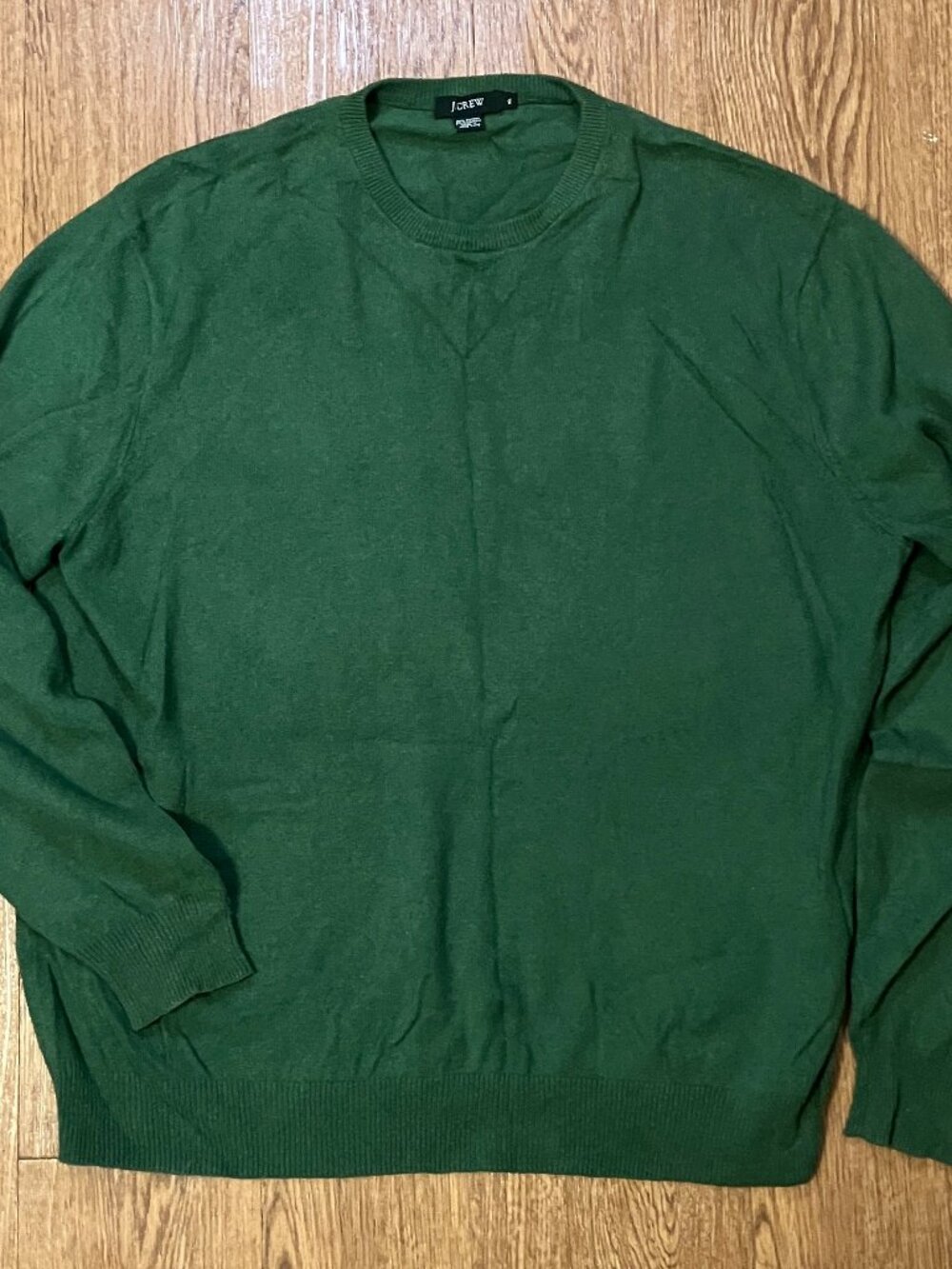 J Crew Vintage Y2K Cotton Cashmere Crewneck Sweater Kelly Green 69970